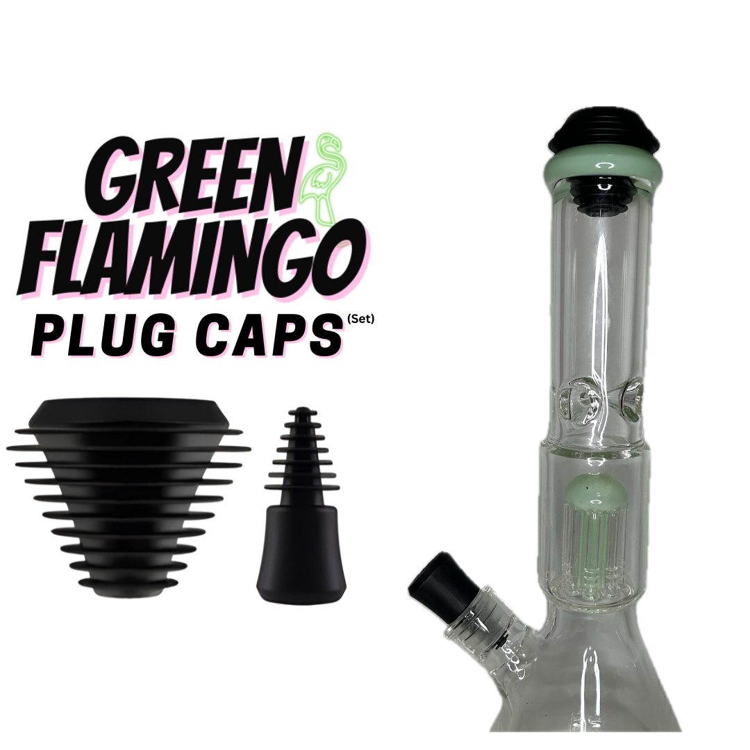 Green Flamingo Plug Caps Set